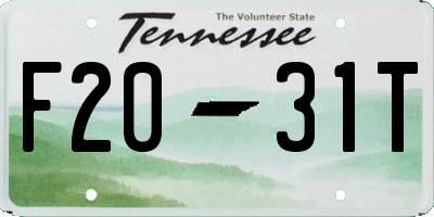 TN license plate F2031T