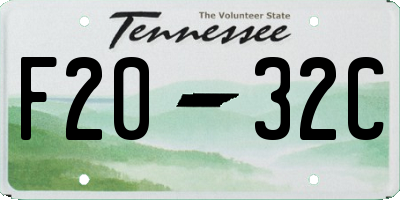 TN license plate F2032C