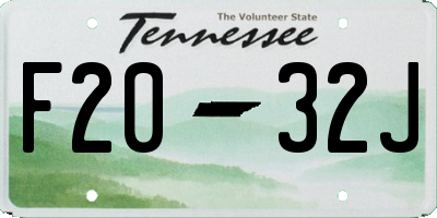 TN license plate F2032J