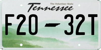 TN license plate F2032T