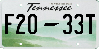 TN license plate F2033T