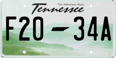 TN license plate F2034A