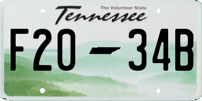 TN license plate F2034B