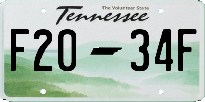 TN license plate F2034F
