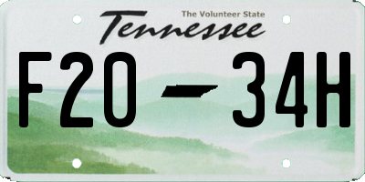 TN license plate F2034H