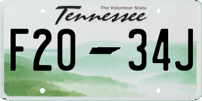 TN license plate F2034J