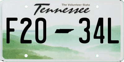 TN license plate F2034L