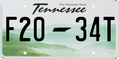 TN license plate F2034T