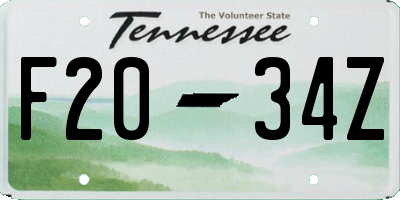 TN license plate F2034Z