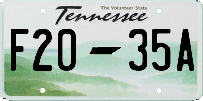 TN license plate F2035A