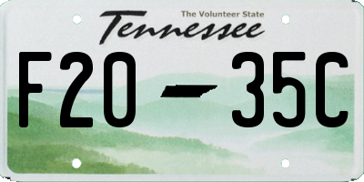TN license plate F2035C