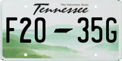 TN license plate F2035G