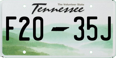 TN license plate F2035J