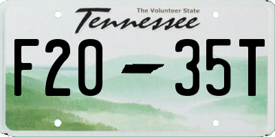 TN license plate F2035T