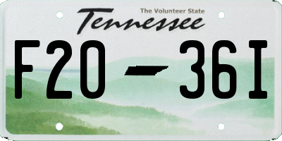 TN license plate F2036I