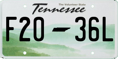TN license plate F2036L