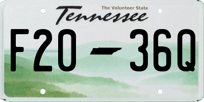 TN license plate F2036Q