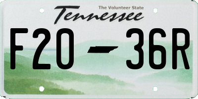 TN license plate F2036R