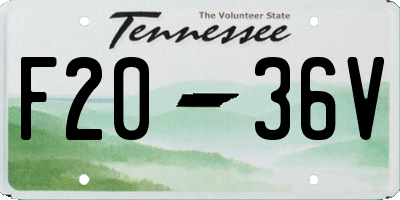 TN license plate F2036V