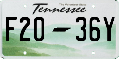 TN license plate F2036Y