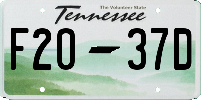 TN license plate F2037D