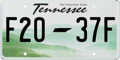 TN license plate F2037F