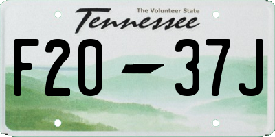 TN license plate F2037J