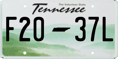 TN license plate F2037L