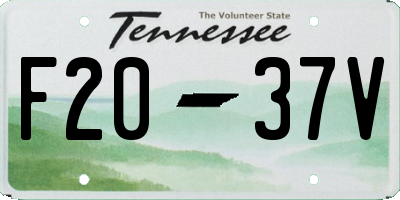 TN license plate F2037V