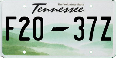 TN license plate F2037Z