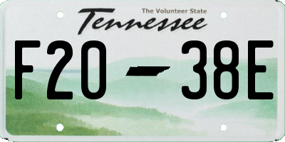 TN license plate F2038E