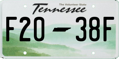 TN license plate F2038F