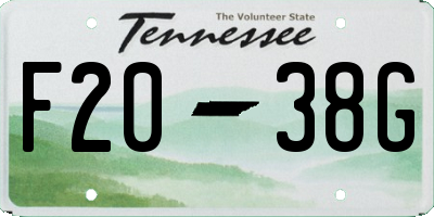 TN license plate F2038G
