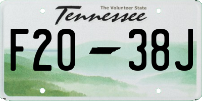 TN license plate F2038J