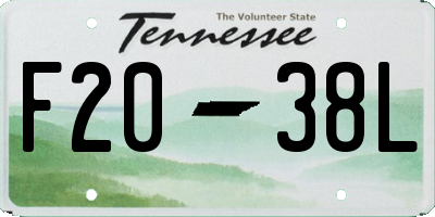 TN license plate F2038L