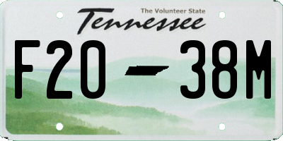 TN license plate F2038M
