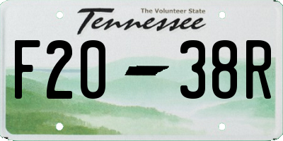 TN license plate F2038R