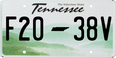 TN license plate F2038V