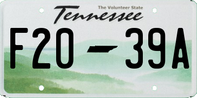 TN license plate F2039A