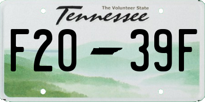TN license plate F2039F