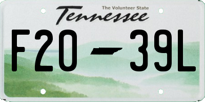 TN license plate F2039L