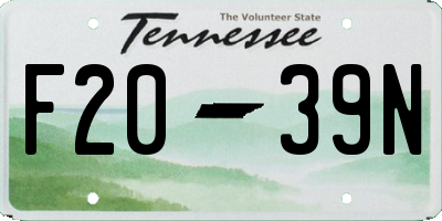 TN license plate F2039N