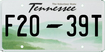 TN license plate F2039T