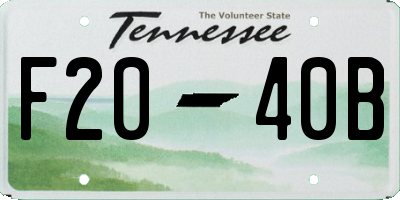 TN license plate F2040B