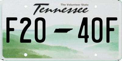 TN license plate F2040F