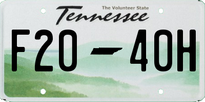 TN license plate F2040H