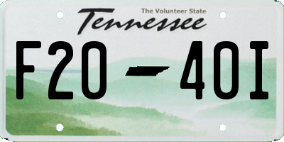 TN license plate F2040I