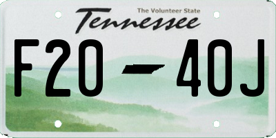 TN license plate F2040J
