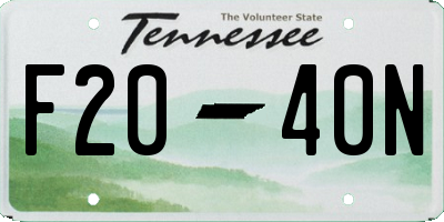TN license plate F2040N
