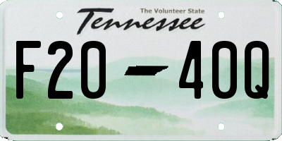 TN license plate F2040Q